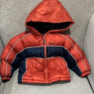 Orange and Navy Puffer Jacket 3T